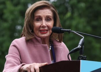 Rep. Nancy Pelosi speaks during a rally opposing House Republicans Tax Proposal prior to the final House Vote on Capitol Hill in Washington, D.C., on May 21.