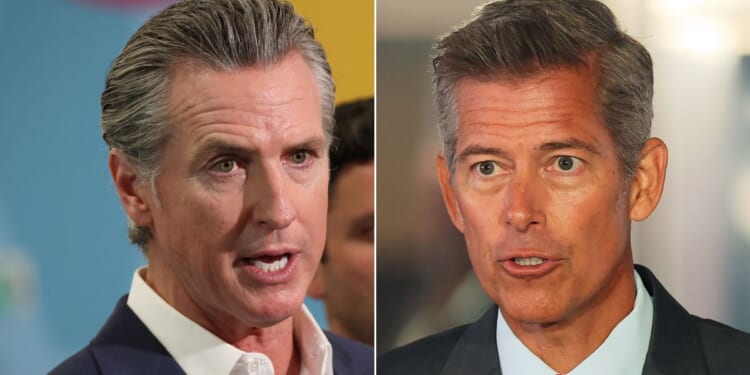 Transportation Secretary Sean Duffy, right, has told California's Gov. Gavin Newsom that federal funding will be withheld unless the state stops licensing truck drivers who cannot meet English proficiency requirements.