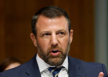 Sen. Markwayne Mullin, a Republican from Oklahoma, speaks during a Senate Committee on Health, Education, Labor, and Pensions hearing in the Dirksen Senate Office Building on Sept. 17, 2025, in Washington, D.C.