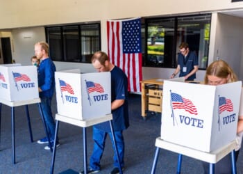 Americans voting in an election.