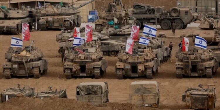 Israeli tanks in Gaza.