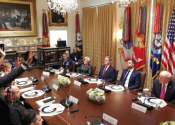 President Donald Trump meets with Ukrainian President Volodymyr Zelensky in the Cabinet Room of the White House in Washington, D.C., on Oct. 17, 2025.