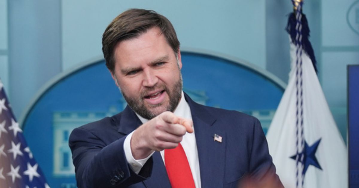 Vice President J.D. Vance gestures while speaking with reporters Oct. 1 at the White House in Washington, D.C.