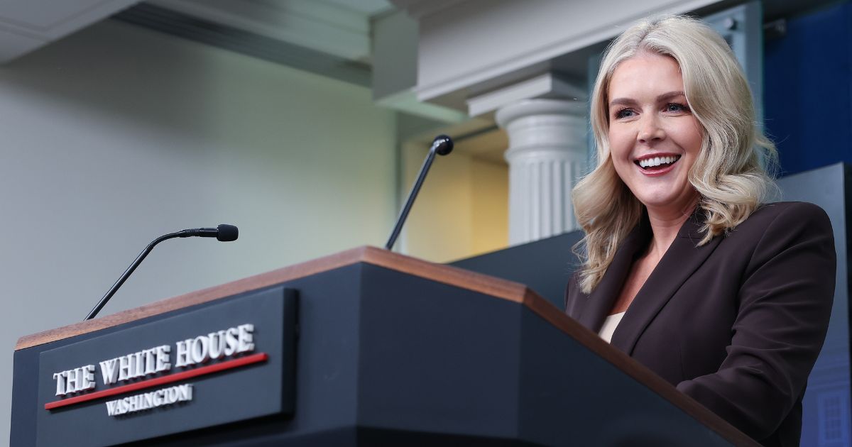White House Press Secretary Karoline Leavitt speaks during a press briefing in the Brady Press Briefing Room of the White House on Oct. 6, 2025, in Washington, D.C.