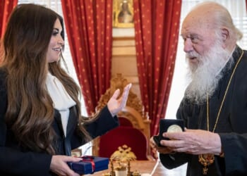 Kimberly Guilfoyle, Trump's new ambassador, visits head of Greece's Orthodox Church