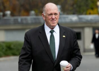 White House border czar Tom Homan speaks with the press outside of the West Wing of the White House in Washington, D.C., on Nov. 14, 2025.