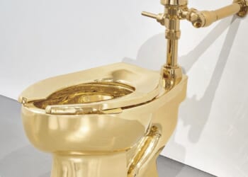 Italian artist's 18-karat gold toilet titled 'America' sells for over $12 million at auction