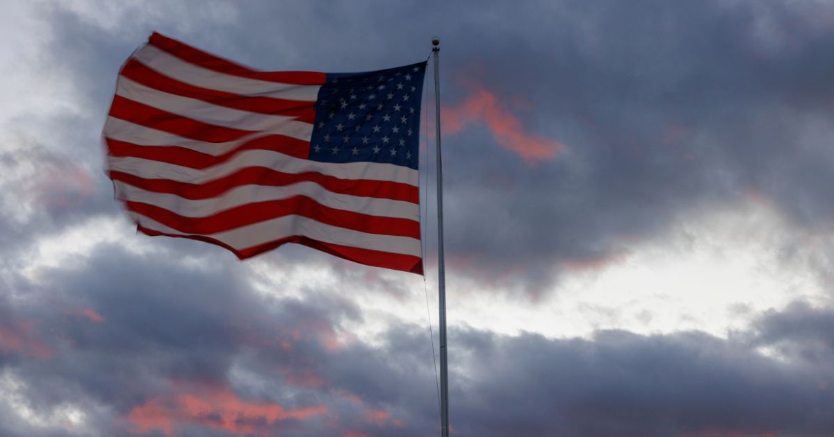 An American flag waves in the wind in Bloomington, Indiana, on Nov. 26, 2025.