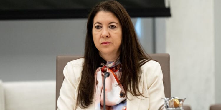 Adriana Kugler, member of the Board of Governors of the Federal Reserve, attends a Federal Reserve Board open meeting discussing proposed revisions to the board's supplementary leverage ratio standards at the Federal Reserve Board building in Washington, D.C., on June 25, 2025.