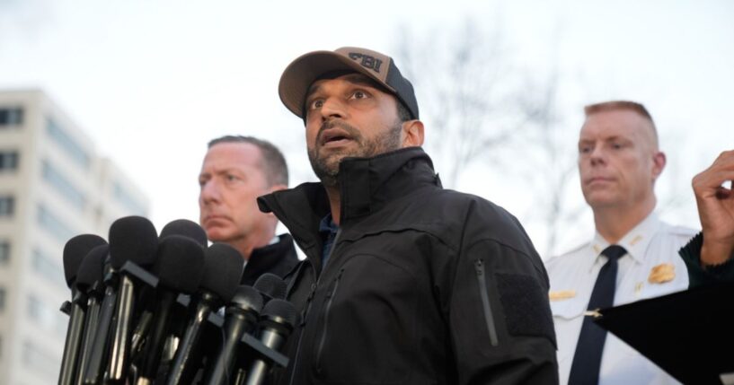 FBI Director Kash Patel speaks at a news conference regarding the shooting of two National Guard soldiers near the White House in Washington, DC on Nov. 26, 2025.