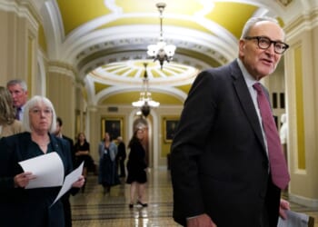 Senate Minority Leader Chuck Schumer, a Democrat from New York, walks to the microphone before speaking at the Weekly Senate Policy Luncheon news conference on Nov. 4, 2025, on Capitol Hill in Washington, D.C.