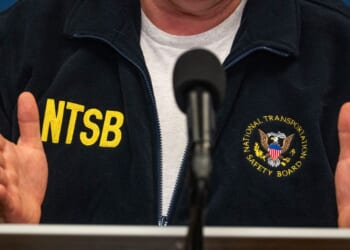 J. Todd Inman, the 48th member of the NTSB Board, speaks during a news conference in Louisville, Kentucky, on Nov. 5, 2025.