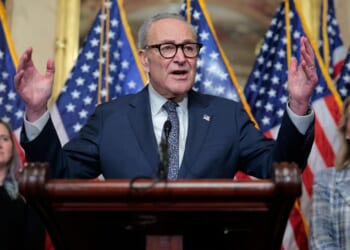 Senate Minority Leader Chuck Schumer speaks at a news conference at the U.S. Capitol in Washington, DC on Oct. 29, 2025.