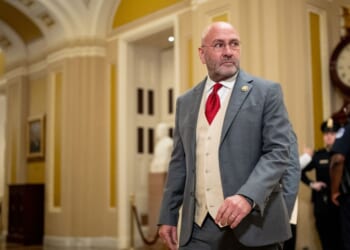 Rep. Clay Higgins, a Republican from Louisiana, one of the House impeachment managers, walks into the Senate Chamber to attend the start of impeachment proceedings against Secretary of Homeland Security Alejandro Mayorkas on April 17, 2024, in Washington, D.C.