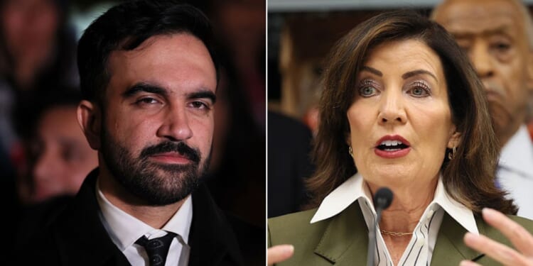 The fallout from socialist Zohran Mamdani's NYC mayoral election victory could spell trouble for New York Gov. Kathy Hochul, right.