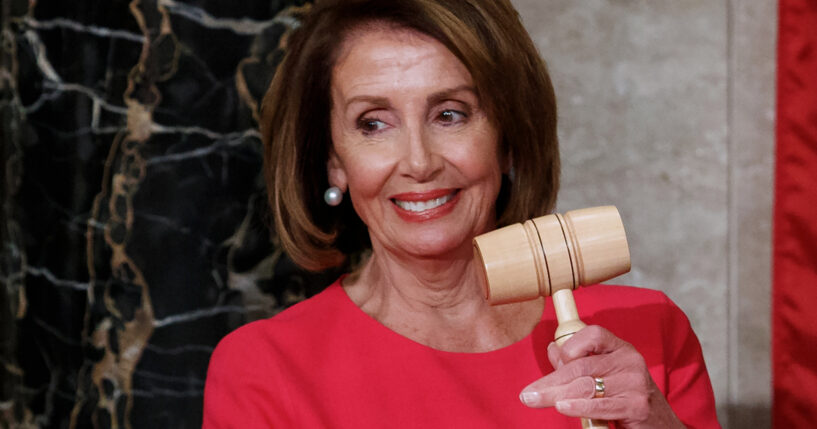 Then-House Speaker Nancy Pelosi of California holds the gavel at the Capitol in Washington, D.C., on Jan. 3, 2019.
