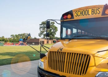 A school bus in Lake Zurich, Illinois.