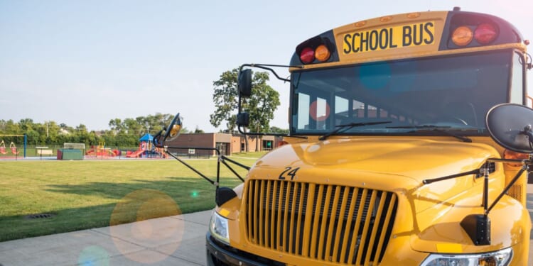 A school bus in Lake Zurich, Illinois.