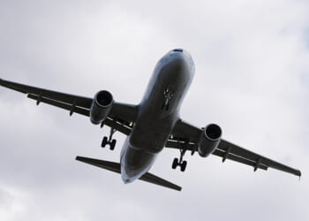 An aircraft approaches Philadelphia International Airport in Philadelphia on Nov. 6, 2025.