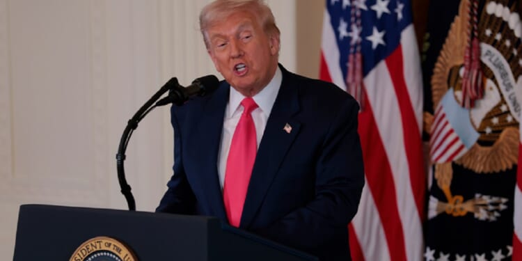 President Donald Trump, pictured speaking at the White House last week.
