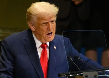 President Donald Trump speaks to the 80th session of the United Nations General Assembly at United Nations Headquarters on Sept. 23, 2025, in New York City.