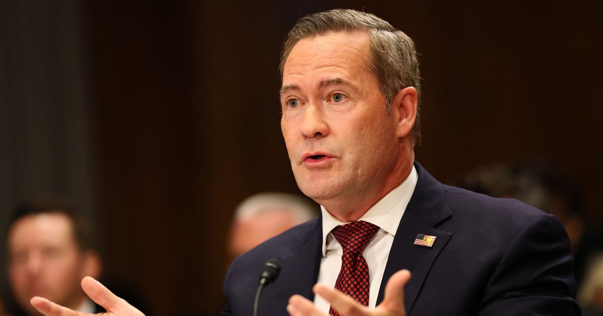 Former National Security Adviser Michael Waltz testifies during his confirmation hearing before the Senate Committee on Foreign Relations in the Dirksen Senate Office Building on July 15, 2025, in Washington, D.C.