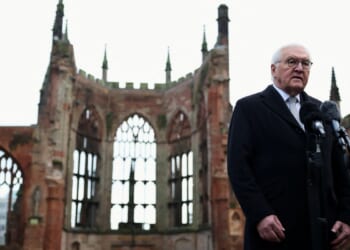 German president visits WWII bombing site