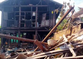 Myanmar military air strike on a tea shop kills 18 civilians watching a football match on TV