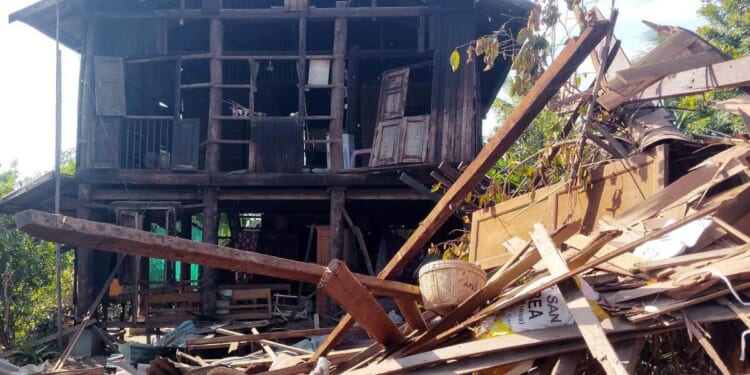 Myanmar military air strike on a tea shop kills 18 civilians watching a football match on TV