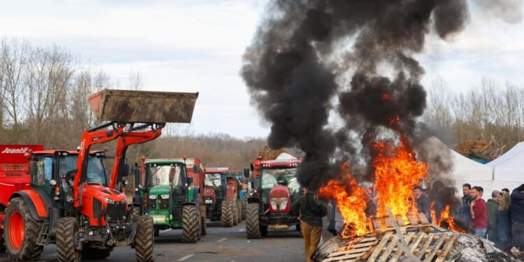 EU likely to delay free-trade deal with South America as French farmers block roads