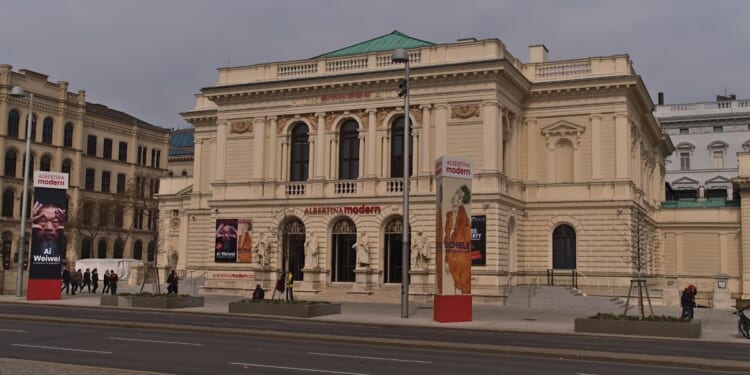 The Künstlerhaus museum stands in the daylight near Karlsplatz in the historic center of Vienna, Austria on March 20, 2022.