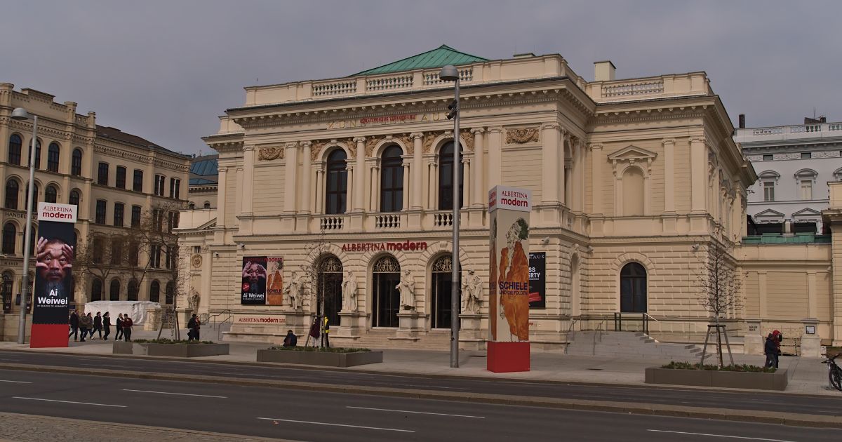 The Künstlerhaus museum stands in the daylight near Karlsplatz in the historic center of Vienna, Austria on March 20, 2022.