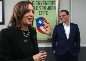Then-Vice President and Democratic presidential nominee Kamala Harris is seen with Pennsylvania Gov. Josh Shapiro during a Nov. 4, 2024, campaign stop in Reading, Pennsylvania.