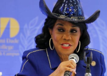 Democratic Florida Rep. Frederica Wilson speaks at a hearing in Miami, Florida, on Oct. 19, 2017.