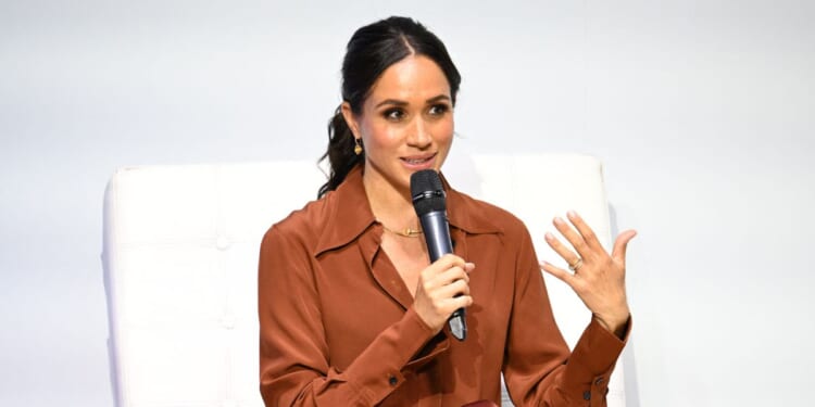 Meghan Markle speaks during the "Responsible Digital Future" forum in Bogota, Colombia, on Aug. 15, 2024.