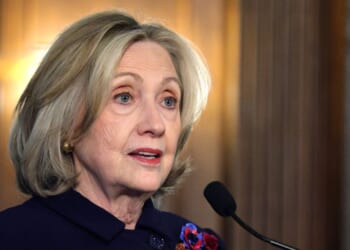 Former U.S. Secretary of State Hillary Clinton delivers keynote remarks during a discussion at Georgetown University on Dec. 2, 2025, in Washington, D.C.