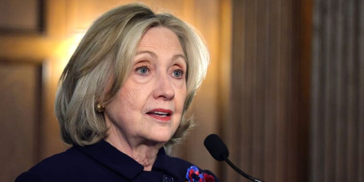 Former U.S. Secretary of State Hillary Clinton delivers keynote remarks during a discussion at Georgetown University on Dec. 2, 2025, in Washington, D.C.