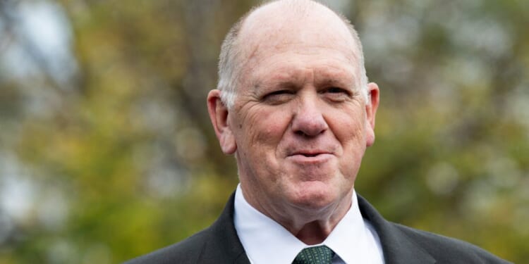 White House Border Czar Tom Homan speaks with the press outside of the West Wing of the White House in Washington, D.C., on Nov. 14, 2025.