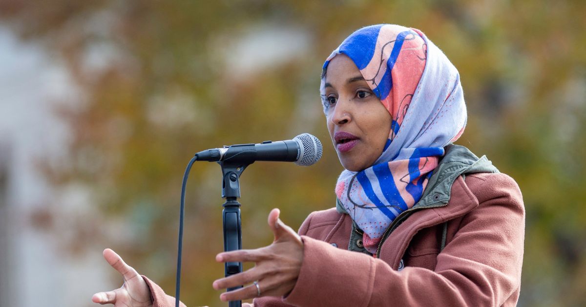 Rep. Ilhan Omar speaks to a group of supporters at University of Minnesota in Minneapolis, Minnesota, on Nov. 2, 2018.