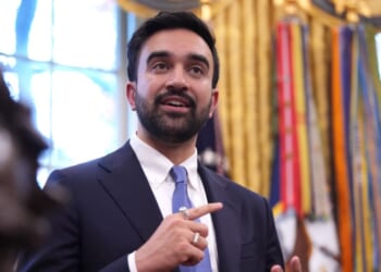 New York City Mayor-elect Zohran Mamdani delivers remarks during a meeting with President Donald Trump in the Oval Office of the White House on Nov. 21, 2025, in Washington, D.C.