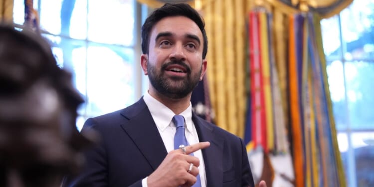 New York City Mayor-elect Zohran Mamdani delivers remarks during a meeting with President Donald Trump in the Oval Office of the White House on Nov. 21, 2025, in Washington, D.C.