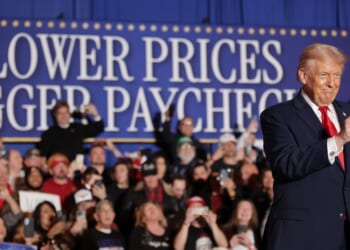 President Donald Trump attends an event Tuesday in Mount Pocono, Pennsylvania.