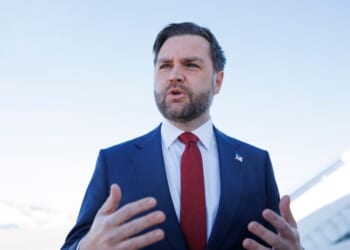 Vice President J.D. Vance speaks to reporters before boarding Air Force Two on Dec. 16, 2025, at Joint Base Andrews, Maryland.
