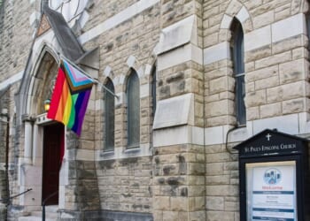 Saint Paul's Episcopal Church in downtown Evansville, Indiana, on May 13, 2025.