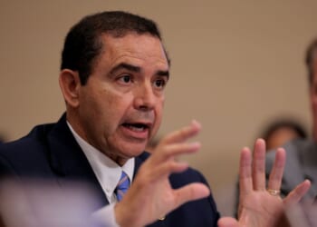 Democratic Representative Henry Cuellar (D-TX) speaks during a House hearing in the Rayburn House Office Building on Capitol Hill in Washington, DC on May 6, 2025.