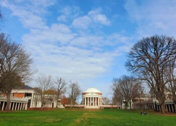 The lawn and rotunda at the University of Virginia.