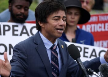 U.S. Rep. Shri Thanedar (D-MI) speaks to reporters in front of the U.S. Capitol on May 14, 2025.