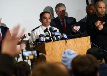 Chief of the Providence Police Department Oscar Perez speaks to reporters during a news conference at the Providence Public Safety Complex in Providence, Rhode Island, on Dec. 15, 2025.