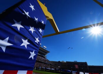 Winds cause snafu for parachute team dropping into Armed Forces Bowl in Texas