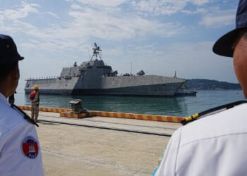 USS Cincinnati making a friendship visit to Cambodia's Ream Naval Base upgraded with China's help